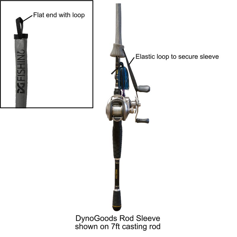 DynoGoods Fishing Rod Sleeve, 3 Pack, 7ft Casting Rod Protector/Rod Sock/Rod Cover (Black) - Image 2